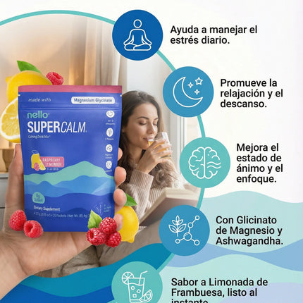 SuperCalm Nello® Fórmula Avanzada para recuperar la Calma y Manejo del Estrés, no esperes mas.