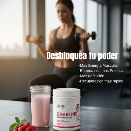 Creatina para Mujeres Old School Labs® Más Fuerza, Más Glúteo, Más Resultados