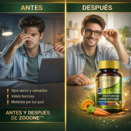 Zooone™ Protección Avanzada para los ojos con Luteína, Zinc y Vitaminas E, no los descuides empieza hoy mismo.