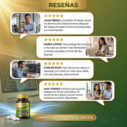 Zooone™ Protección Avanzada para los ojos con Luteína, Zinc y Vitaminas E, no los descuides empieza hoy mismo.