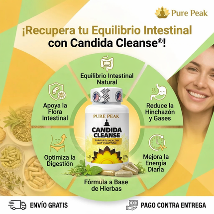 Candida Cleanse® Equilibrio intestinal y control del hongo cándida para un mejor estado fisico, empieza desde hoy