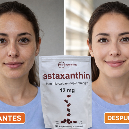 Astaxanthin 12 mg de Microingredients®  Cuida tu piel, ojos y células desde hoy con protección antioxidante avanzada
