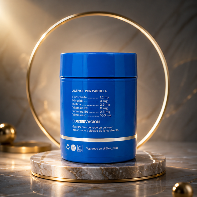 ELLOS™ Cabello  Finasteride + Minoxidil. Bloquea el DHT. Recupera lo que es tuyo.