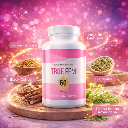 True Fem™ 13 en 1 Bienestar Femenino, disminuye tu acne hormonal y activa tu deseo desde hoy.
