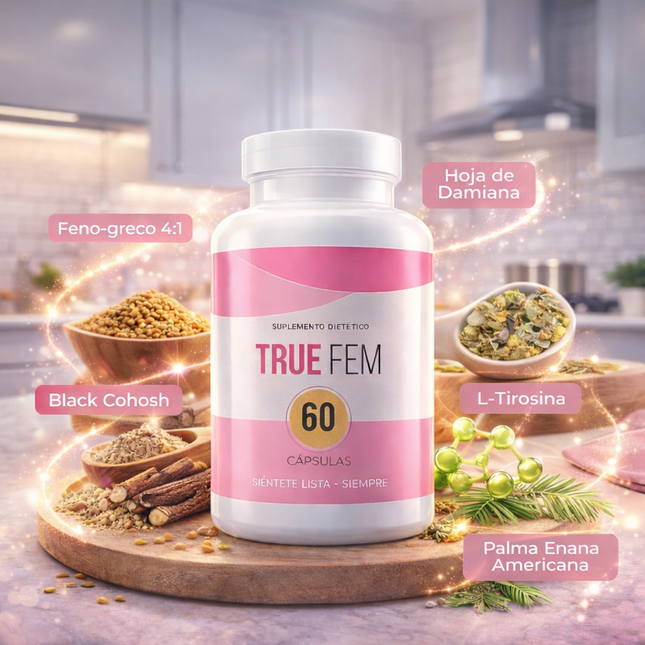 True Fem™ 13 en 1 Bienestar Femenino, disminuye tu acne hormonal y activa tu deseo desde hoy.