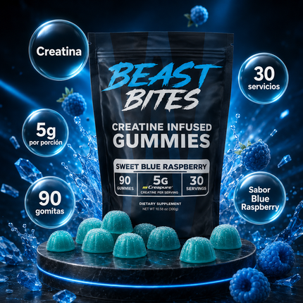 Beast Bites™ Creatina en Gomitas Veganas Sin Azúcar, Fuerza, y Recuperación Muscular rapida, que esperas para probarlas