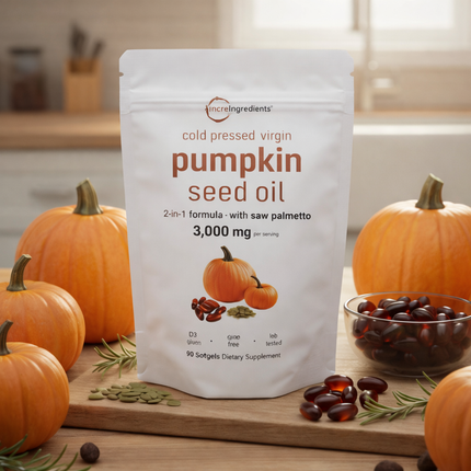 Pumpkin Seed Oil Microingredients®  3000 mg + Saw Palmetto Apoya tu Salud Prostática y fortalece tu cabello desde hoy