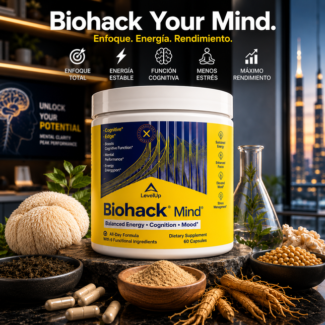 LevelUp Biohack Mind™  Potencia tu mente: energía, memoria y enfoque