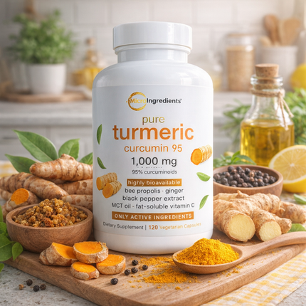 Turmeric Curcumin 95% de MicroIngredients®  120 Capsulas, Ayuda a tus Articulaciones a sentirse mejor