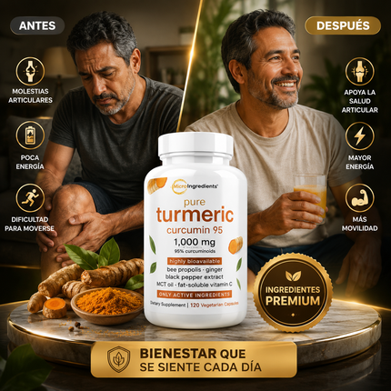 Turmeric Curcumin 95% de MicroIngredients®  120 Capsulas, Ayuda a tus Articulaciones a sentirse mejor