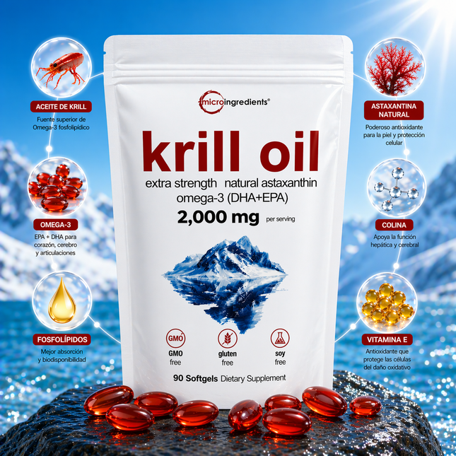 Krill Oil 2000mg® Salud Cardiovascular, Mental y Articular