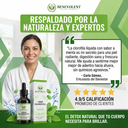 Clorofila Líquida Benevolent Nourishment® Detox y Control de Olor, empieza hoy mismo