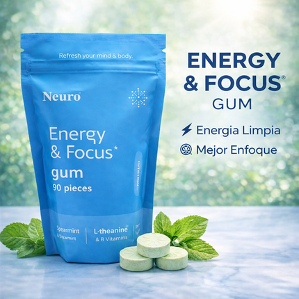 Neuro Energy & Focus Gum™  Activa tu mente y vuelve a concentrarte en minutos, empieza desde hoy