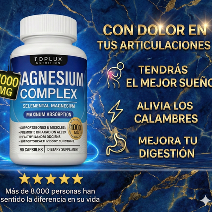 Complejo de Magnesio para Dormir Mejor, Relajar Músculos y Reducir Estrés