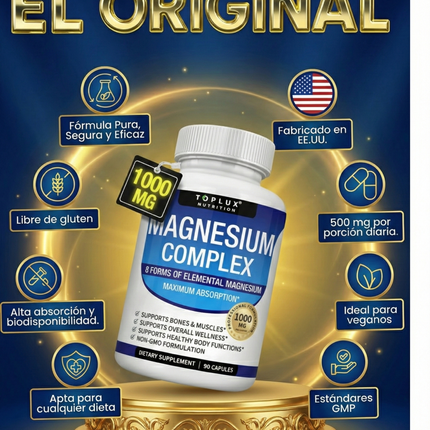 Complejo de Magnesio para Dormir Mejor, Relajar Músculos y Reducir Estrés