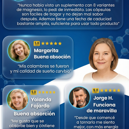 Complejo de Magnesio para Dormir Mejor, Relajar Músculos y Reducir Estrés
