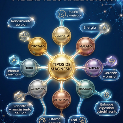 Complejo de Magnesio para Dormir Mejor, Relajar Músculos y Reducir Estrés