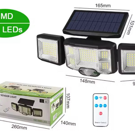 Lámpara Solar 3 Cabezas 192 Led