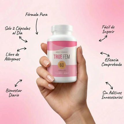 True Fem™ 13 en 1 Bienestar Femenino, disminuye tu acne hormonal y activa tu deseo desde hoy.