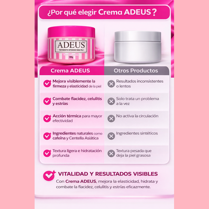 Crema ADEUS™: Reafirma, Hidrata y Combate Estrías.