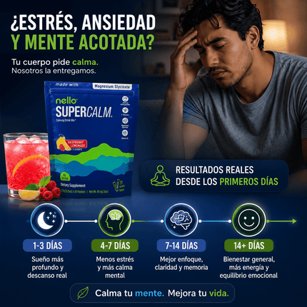 SuperCalm Nello® Fórmula Avanzada para la Calma y Manejo del Estrés, empieza hoy mismo