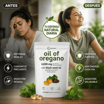 Oil of Oregano  Microingredients® Fórmula 2 en 1 y Defensa Antioxidante para el cuerpo, protejelo desde hoy