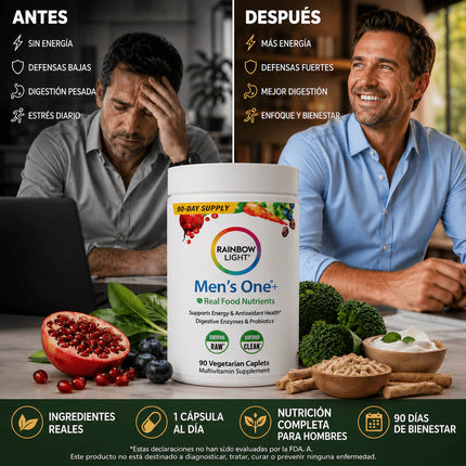 Multivitamínico Rainbow Light® Recupera Energía, Inmunidad y Salud Digestiva, empieza a cuidarte hoy.