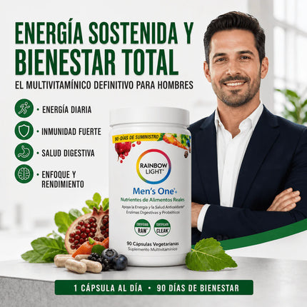 Multivitamínico Rainbow Light® Recupera Energía, Inmunidad y Salud Digestiva, empieza a cuidarte hoy.