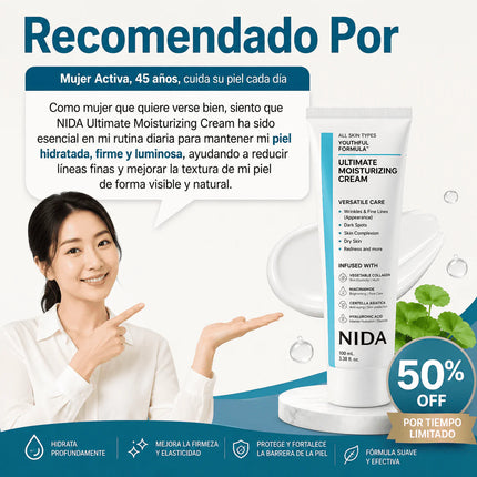 NIDA® Crema Hidratante Anti-Edad Coreana, empieza a cuidar tu piel desde hoy, obsequio sorpresa