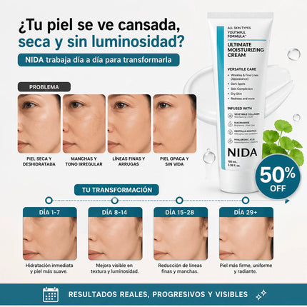 NIDA® Crema Hidratante Anti-Edad Coreana, empieza a cuidar tu piel desde hoy, obsequio sorpresa