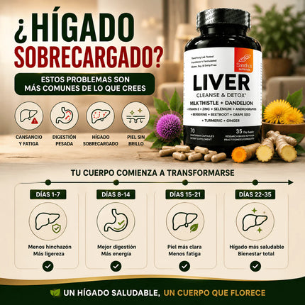 Liver Cleanse & Detox Sandhus Nutrition®  Ayuda a que tu Hígado Funcione Mejor,  inicia desde hoy