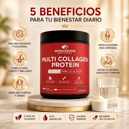 MULTICOLLAGEN PROTEIN™ 5 Tipos de Colágeno para Piel, Cabello, Uñas y Articulaciones, empieza hoy!!