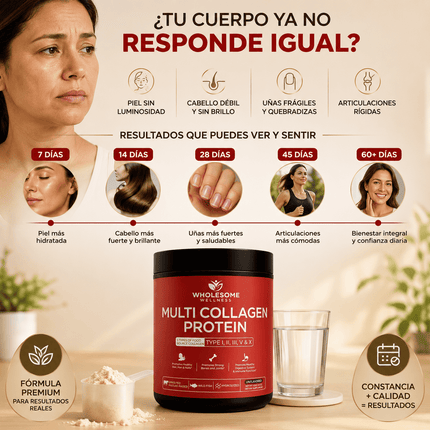 MULTICOLLAGEN PROTEIN™ 5 Tipos de Colágeno para Piel, Cabello, Uñas y Articulaciones, empieza hoy!!