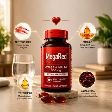 MegaRed® Omega-3 + Krill: Cuida tu corazón, mente y articulaciones ¡Empieza hoy!