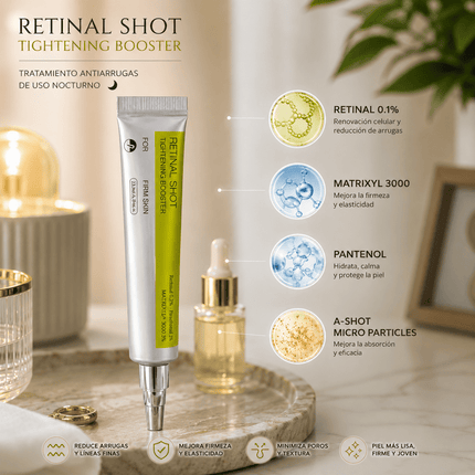 Retinal Shot 0.1% Tratamiento Coreano Antiarrugas Reafirmante, resultados comprobados