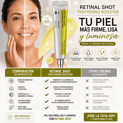 Retinal Shot 0.1% Tratamiento Coreano Antiarrugas Reafirmante, resultados comprobados