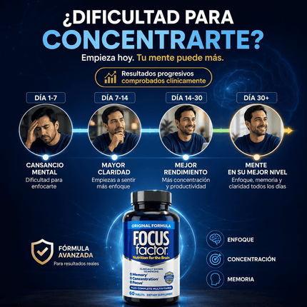 Focus Factor®™ Recupera tu Memoria, Concentración y Enfoque