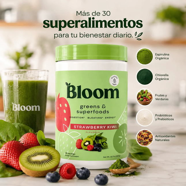 Bloom Nutrition® Greens & Superfoods™ Apoya la Salud Intestinal, la Digestión y Ayuda a Reducir la Hinchazón