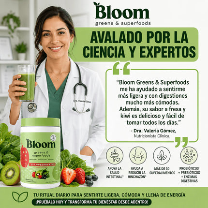 Bloom Nutrition® Greens & Superfoods™ Apoya la Salud Intestinal, la Digestión y Ayuda a Reducir la Hinchazón
