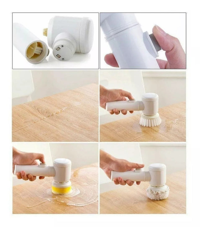 Cepillo Eléctrico Giratorio 5 en 1 Recargable con Cabezas Intercambiables