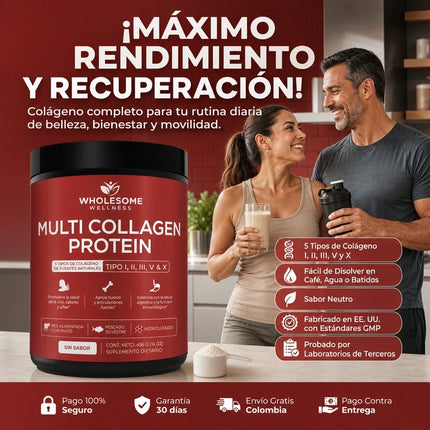 MULTICOLLAGEN PROTEIN™ 5 Tipos de Colágeno para Piel, Cabello, Uñas y Articulaciones, empieza hoy!!
