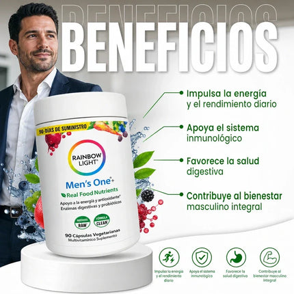 Multivitamínico Rainbow Light® Recupera Energía, Inmunidad y Salud Digestiva, empieza a cuidarte hoy.