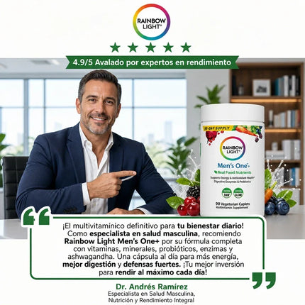 Multivitamínico Rainbow Light® Recupera Energía, Inmunidad y Salud Digestiva, empieza a cuidarte hoy.