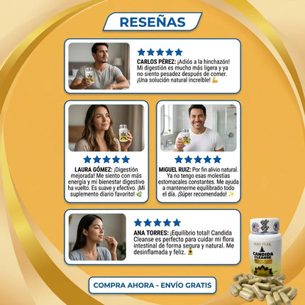 Candida Cleanse® Equilibrio intestinal y control del hongo cándida para un mejor estado fisico, empieza desde hoy
