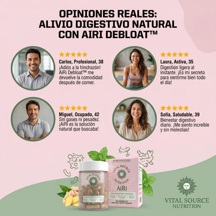 AiRi Debloat™ | Enzimas + Probióticos para una Digestión Ligera y Sin Inflamación