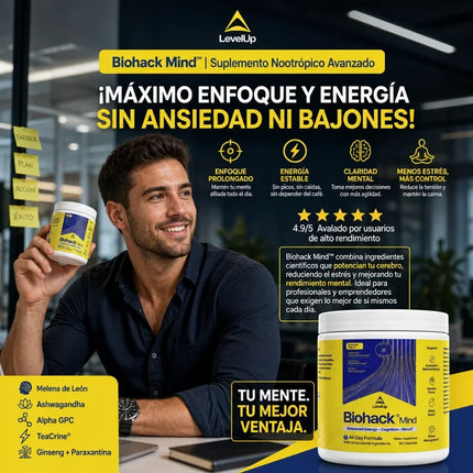 LevelUp Biohack Mind™  Potencia tu mente: energía, memoria y enfoque