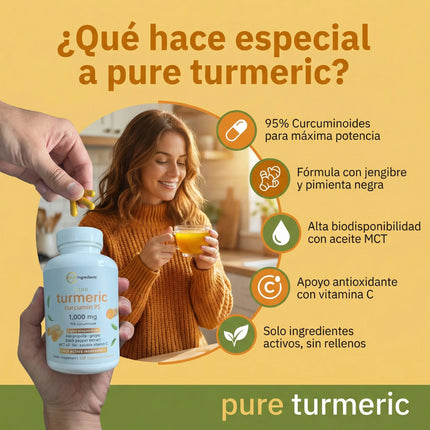 Turmeric Curcumin 95% de MicroIngredients®  120 Capsulas, Ayuda a tus Articulaciones a sentirse mejor