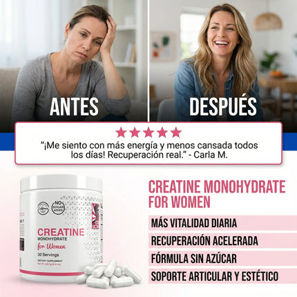 Creatina para Mujeres Old School Labs® Más Fuerza, Más Glúteo, Más Recuperación, la Original!!