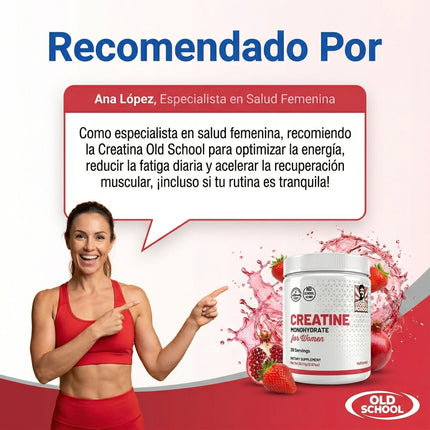 Creatina para Mujeres Old School Labs® Más Fuerza, Más Glúteo, Más Recuperación, la Original!!