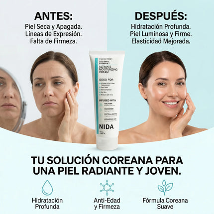 NIDA® Crema Hidratante Anti-Edad Coreana, empieza a cuidar tu piel desde hoy, obsequio sorpresa